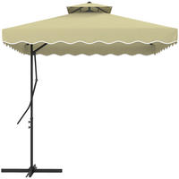 SONNENSCHIRM, Metall, Polyester, Beige - Beige, Metall (243/243cm) - Outsunny
