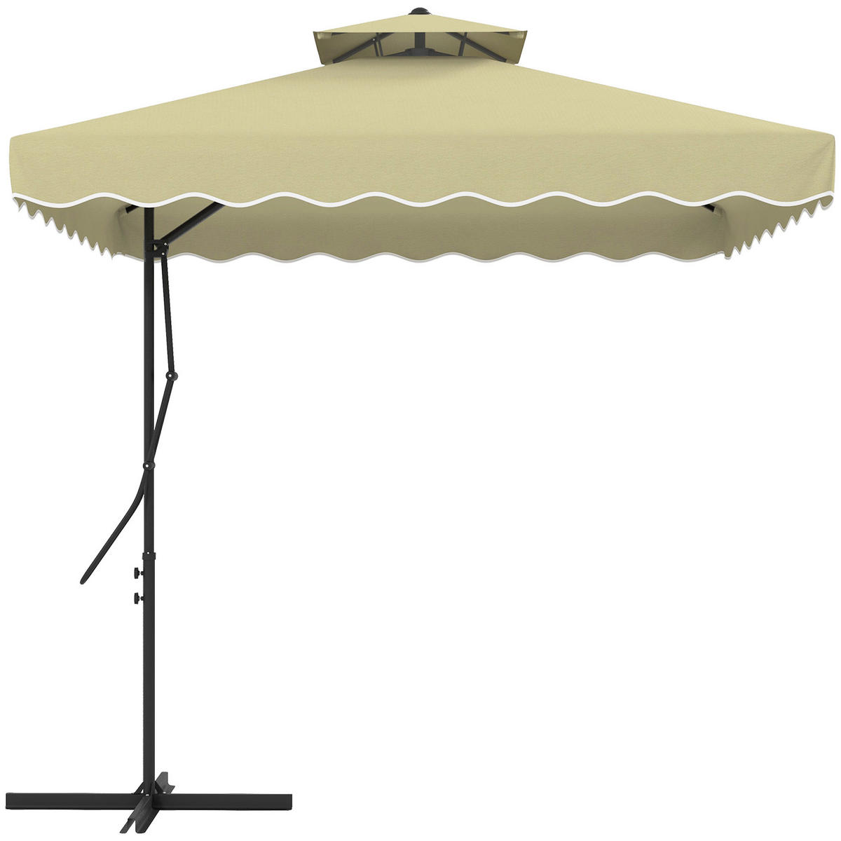 SONNENSCHIRM, Metall, Polyester, Beige - Beige, Metall (243/243cm) - Outsunny