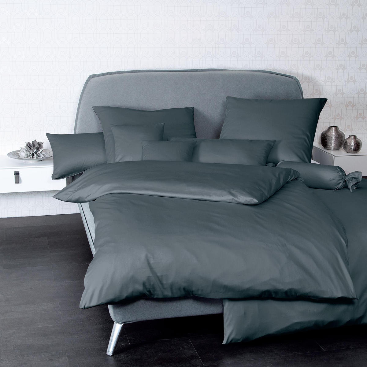 BETTWÄSCHE Unisex COLORS Grau Baumwolle - Anthrazit, Textil (200/135cm) - Janine