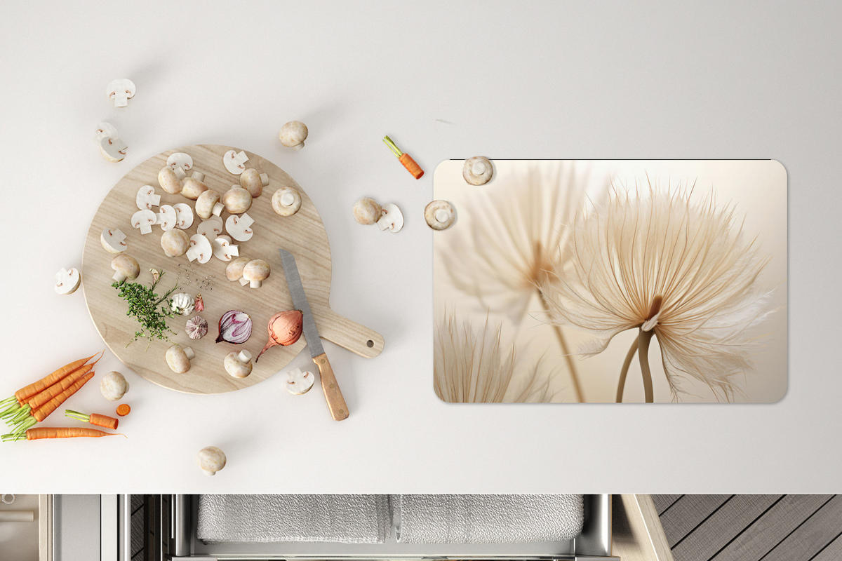 PLATZSETS 6er-Set Blumen - Beige - Natur 45x30 cm Tischset - Ecru, Kunststoff (0.3/45/30cm) - MuchoWow