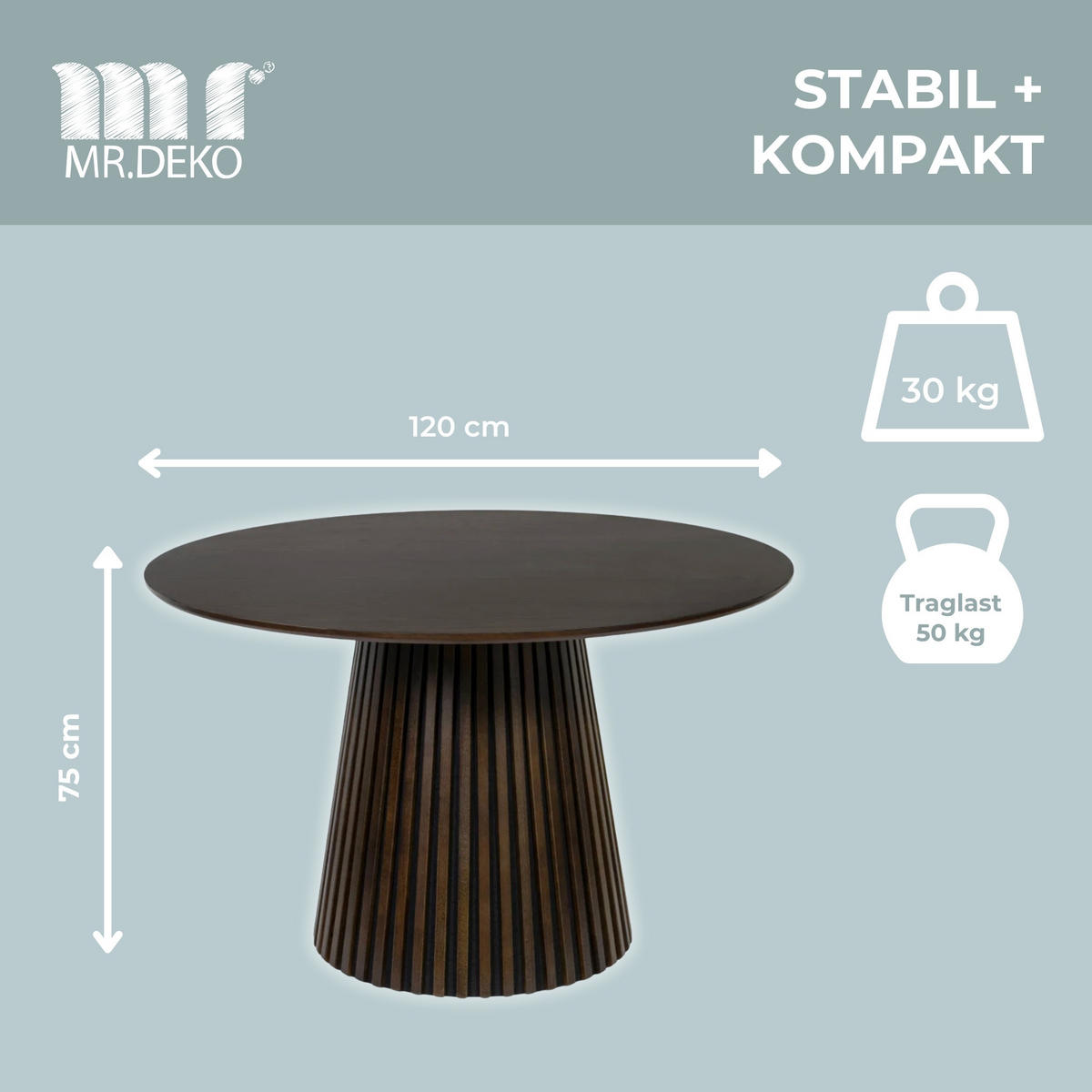 ESSZIMMER-SET Ginosa und Barletta - Blau, Holz/Textil (120/76/120cm) - Mr. Deko