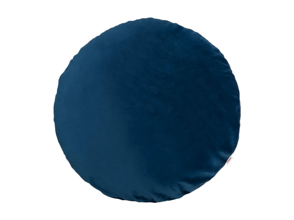 KISSENHÜLLE Rund Samt&Sonders admiral-blau 60 cm Ø - Blau/Dunkelblau, Textil (60/60cm) - beties Heimtextil