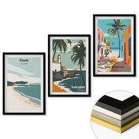 WANDBILDER 3er-Set - 40x60 cm Schwarzer Rahmen - Tropische Strände und Palmen - Schwarz, Kunststoff (40/60cm) - ArtPrintCave