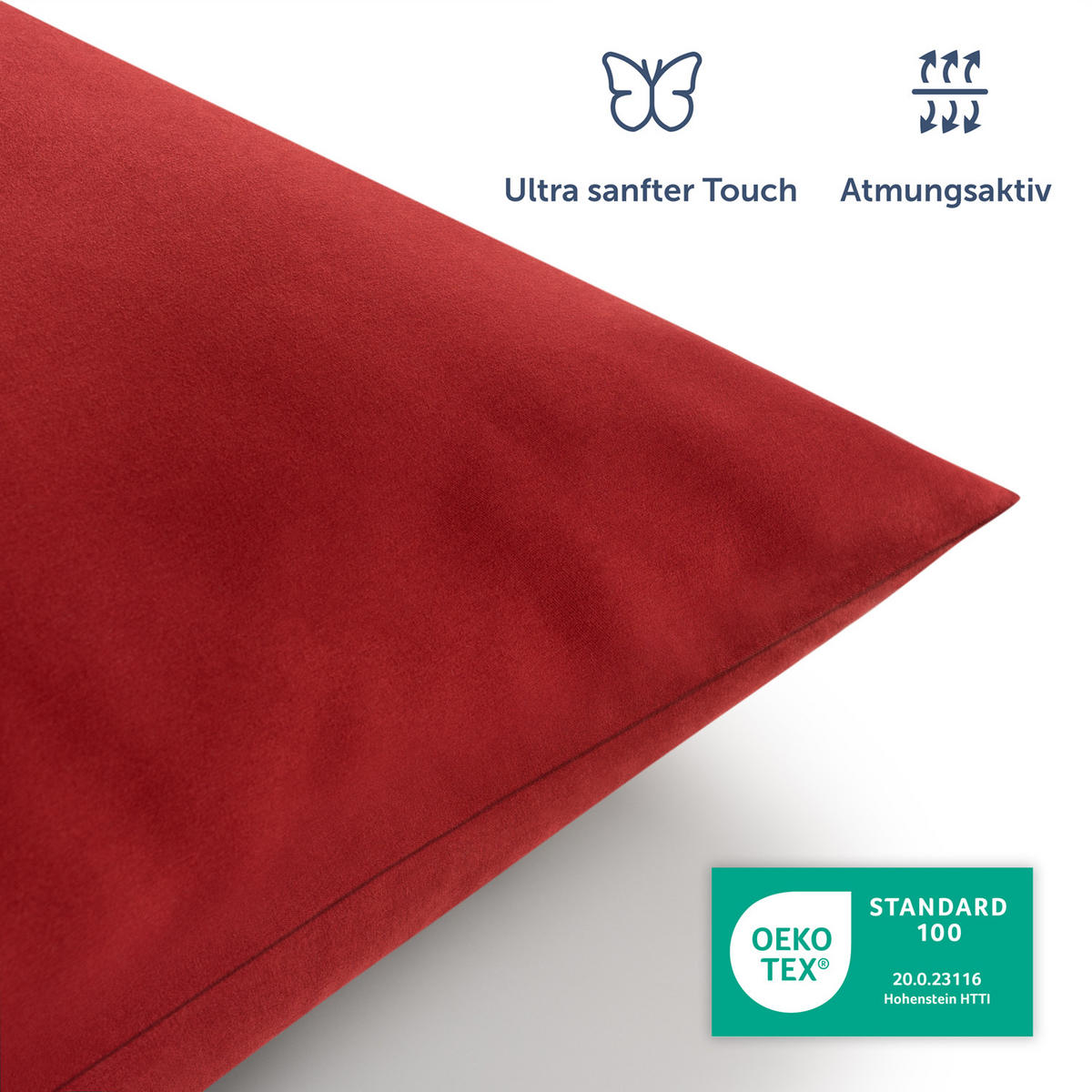 BETTWÄSCHE 3-teilig, 200/220 cm & 2x 40/80 cm, Dunkelrot - Dunkelrot, Textil (200/220cm) - Blumtal