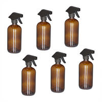 SPRÜHFLASCHE Braun 6er-Set 500 ml - Braun, Glas/Kunststoff (9.5/21/7.5cm) - Relaxdays