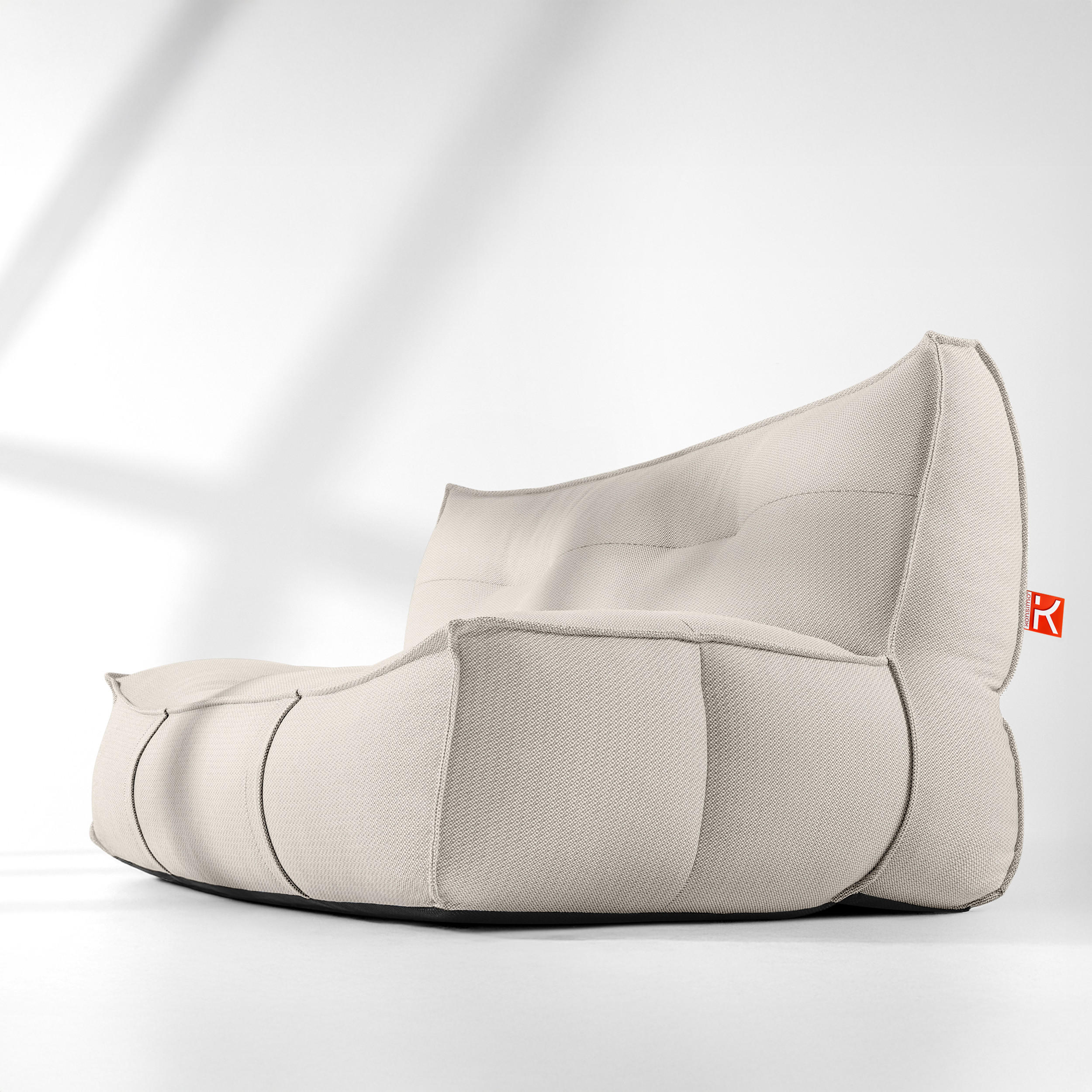 GARTENSOFA LOVIA Lounge, Dunkelbeige/Weiß - Beige, Textil (177/82/106cm) - KONSIMO®