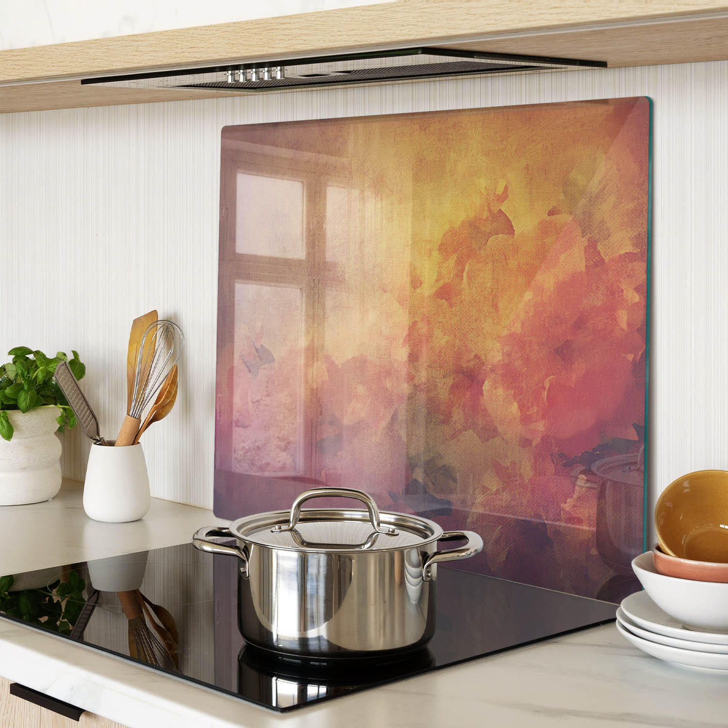 GLASPLATTE 60x52 cm Blumen - Braun, Glas (60/0.4/52cm) - TULUP
