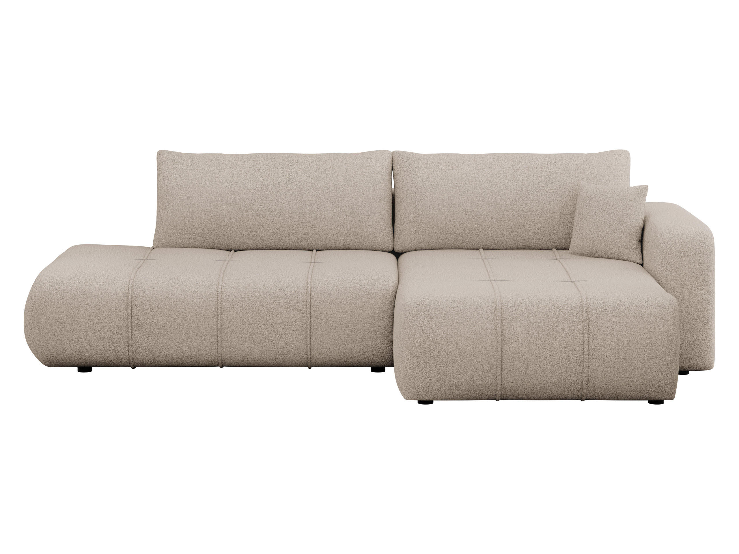 ECKSOFA Furyn O, Seite: Rechts - Beige/Schwarz, Holzwerkstoff/Kunststoff (262/145cm) - MIRJAN24