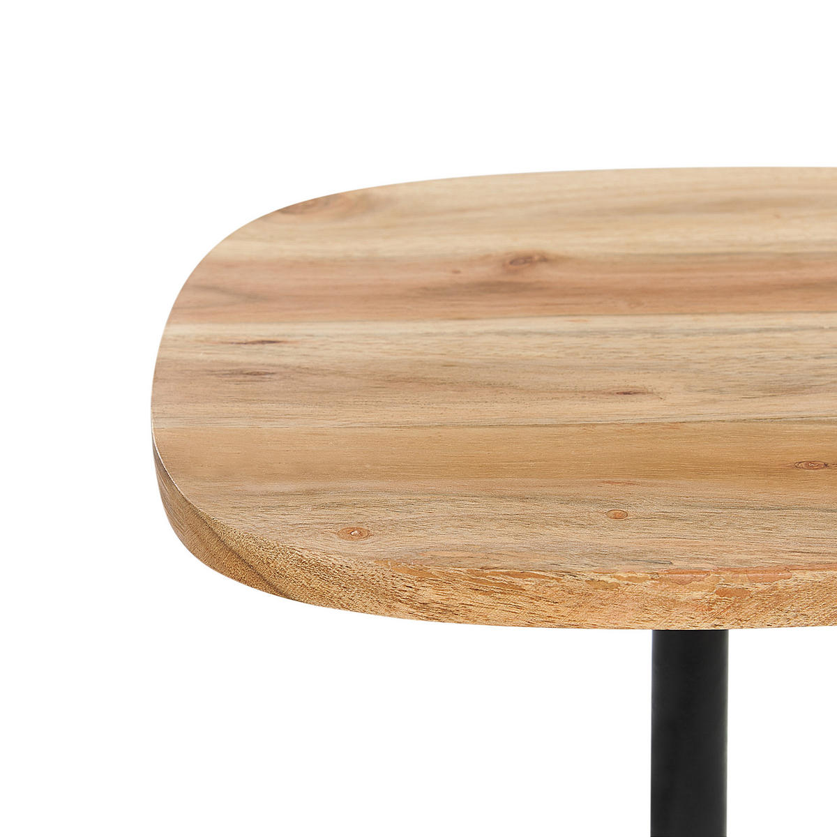 BEISTELLTISCH Metall heller Holzfarbton/weiß rund 30 cm Oasis - Hellbraun/Weiß, Metall (30/30/59cm) - Beliani