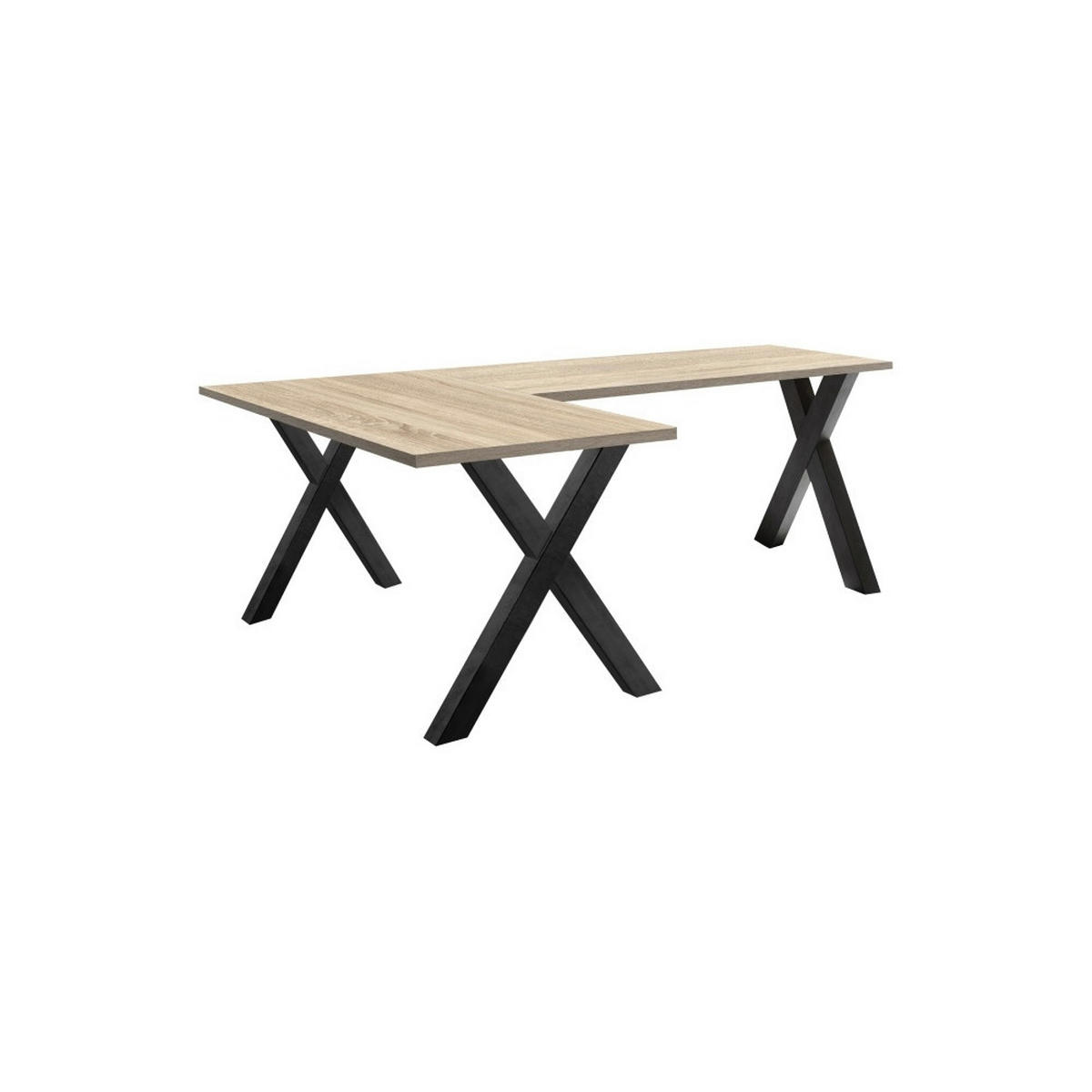 BÜROMÖBEL Mister Office in Graphit und Eiche Sägerau 6 teilig - Grau, Holzwerkstoff (120/80/200cm)