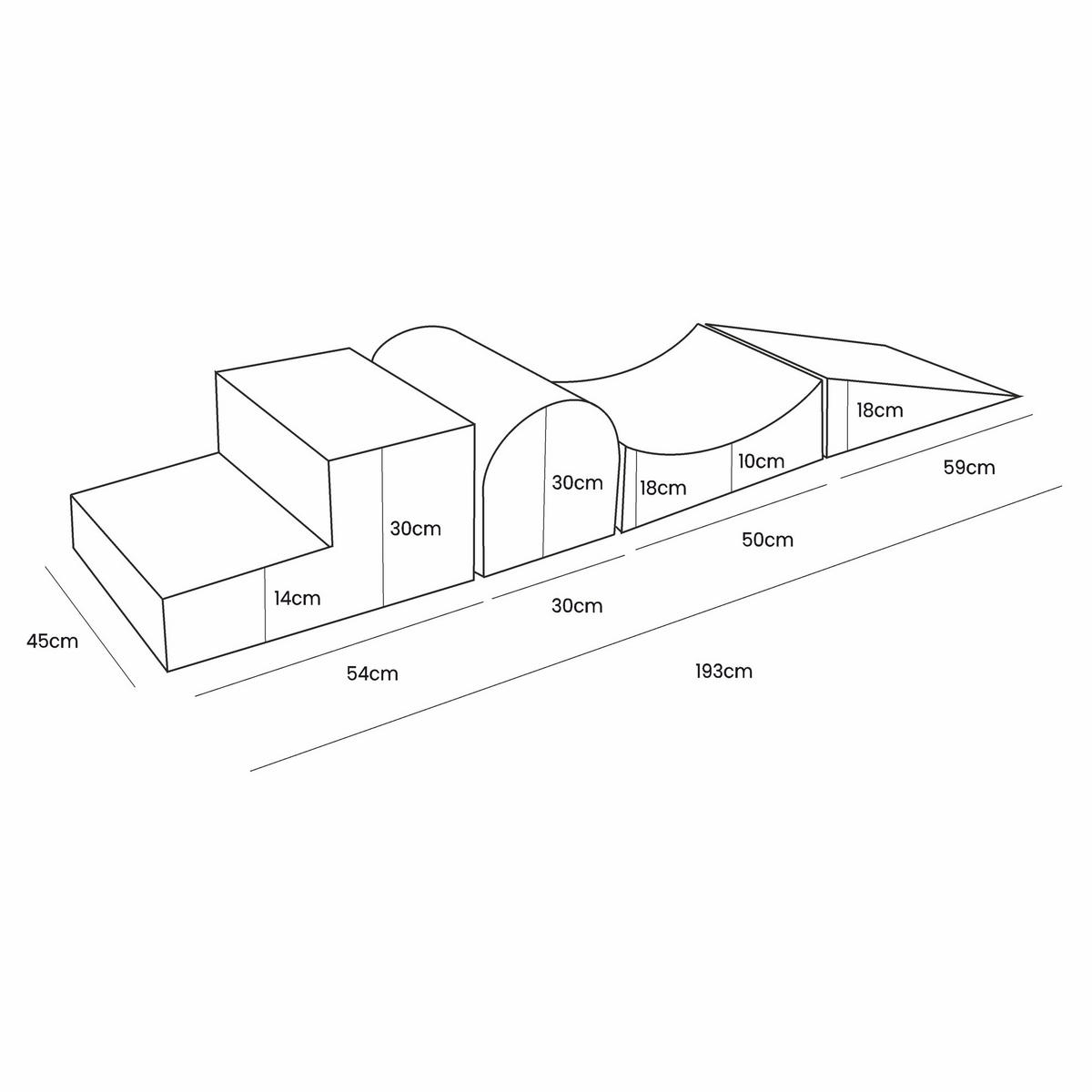 SPIELPLATZ – 4 Elemente – Ästhetik - Blau, Textil (250/45/30cm)