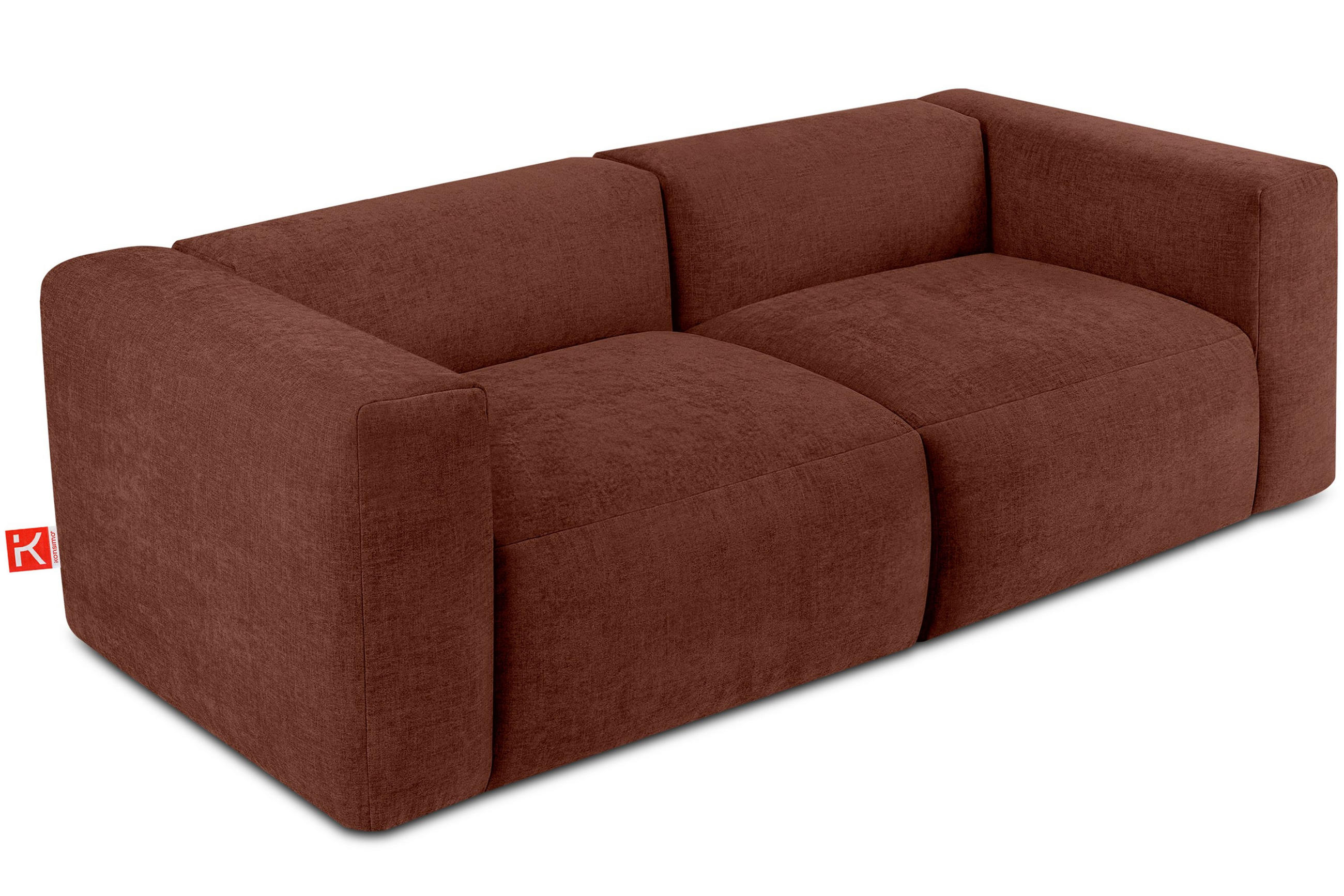 2,5-SITZER-MODULSOFA BUFFO mit extrem weicher und bequemer Sitzfläche, Gewebestoff, orange - Dunkelorange, Textil (250/73/96cm) - KONSIMO®