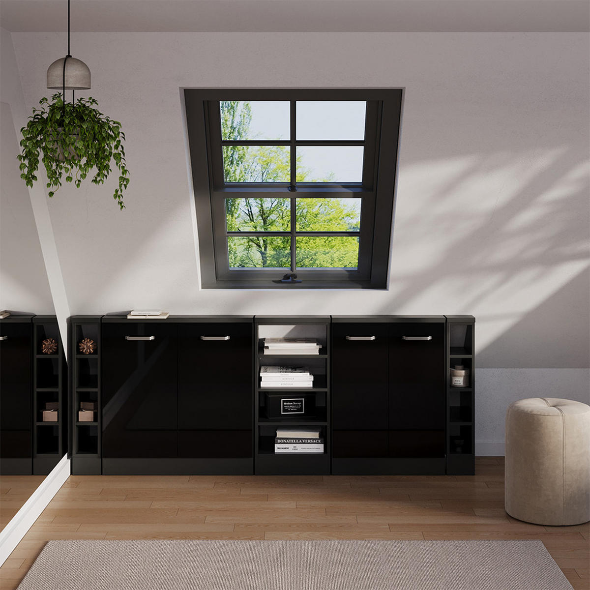 Schwarz Hochglanz, Holzwerkstoff (210/81.6/46cm) - Vicco