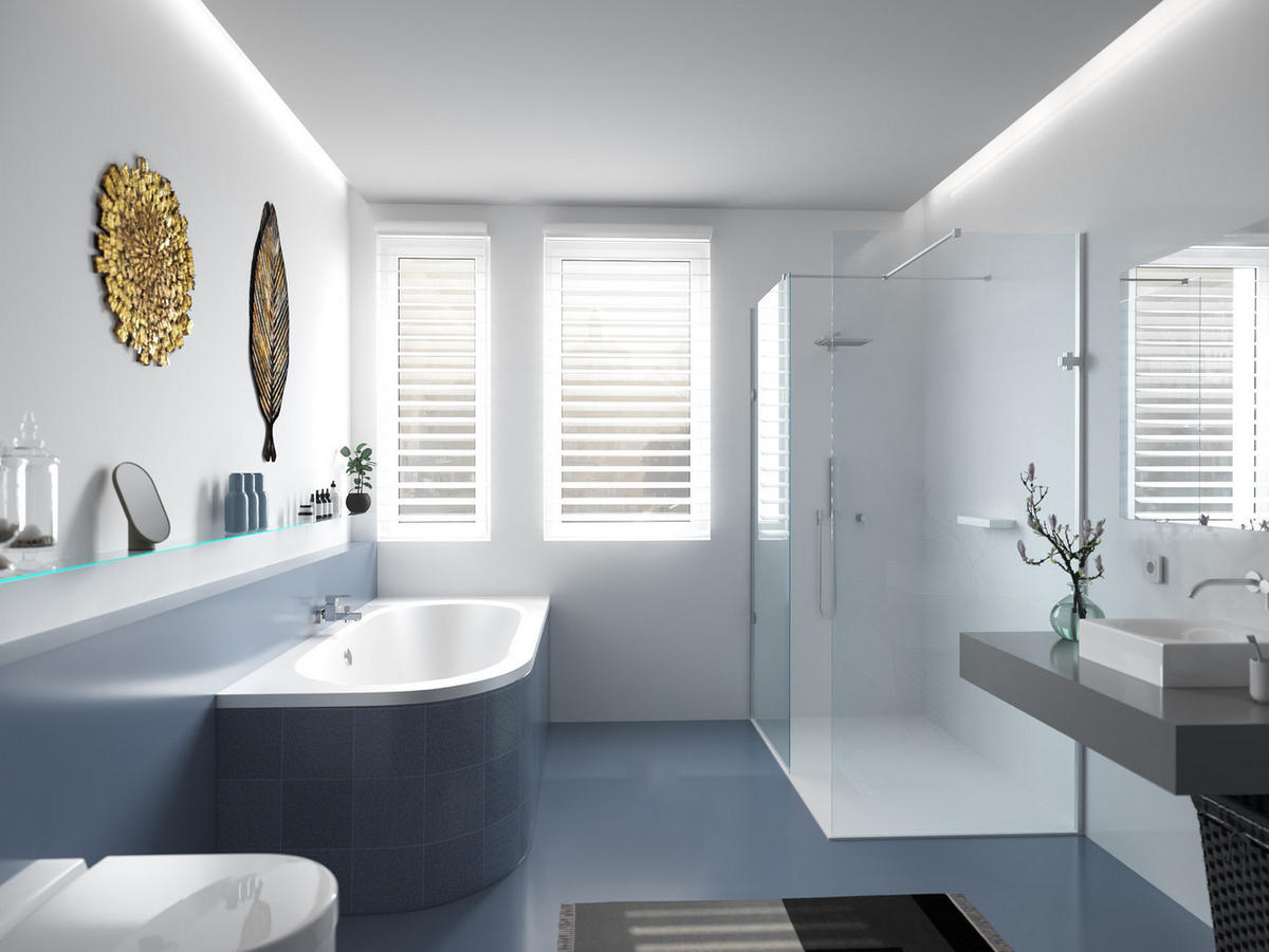 BADEWANNE Eckwanne AVITA 160/75 Rechts Ablauf & Füße - Weiß, Kunststoff (75/55.5/160cm) - bad land