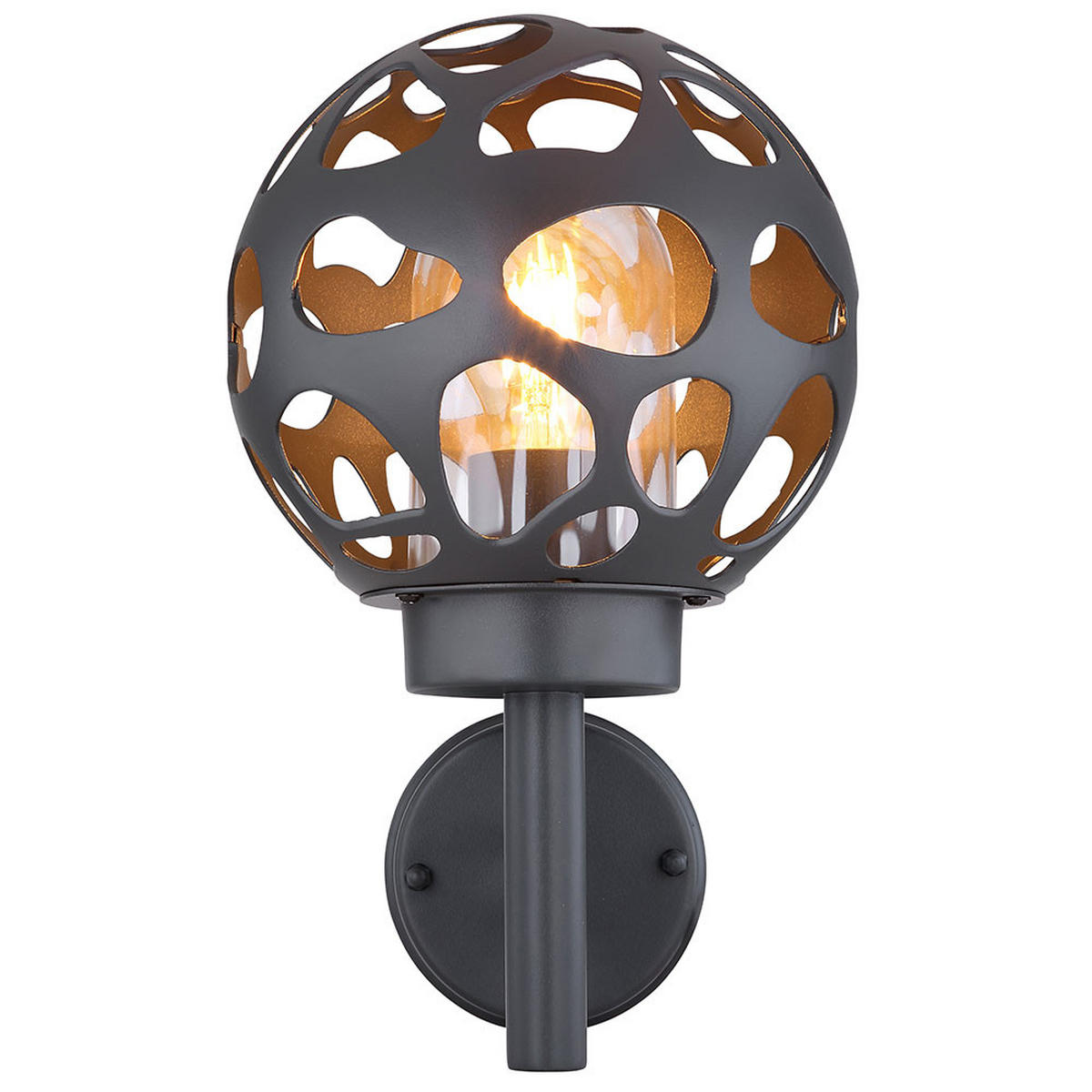 AUSSEN-WANDLEUCHTE Edelstahl Anthrazit - Anthrazit, Metall (20/32.7/22.5cm) - Globo Lighting