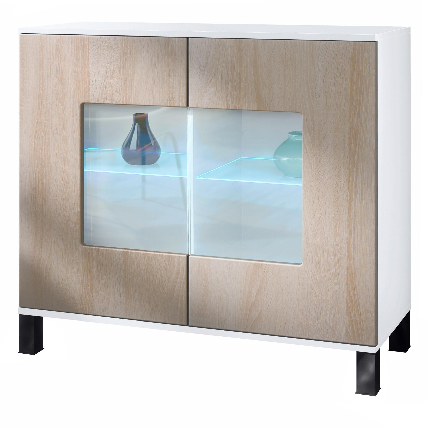 KOMMODE Grömitz Eiche sägerau - Eiche San Remo, Holzwerkstoff (92.5/84.5/35cm) - Vladon