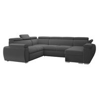 WOHNLANDSCHAFT Boston U, Seite: Rechts - 2R+R+2P+LC - Chromfarben/Grau, Holz/Textil (325/98/260cm) - MIRJAN24