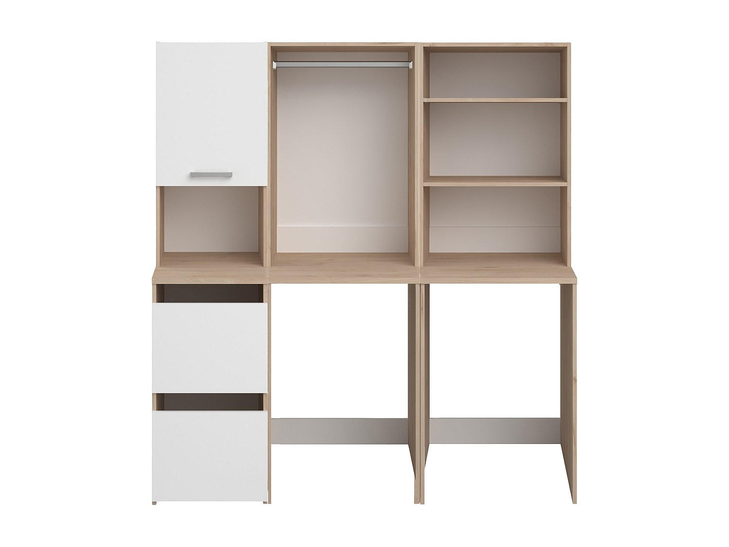 WASCHMASCHINENMÖBEL - 176 cmcm x 66.8 cmcm - Holz, Platte - Naturfarben Hell, Weiß - ERKANO - Naturfarben/Weiß, Holz (176/184.4/66.8cm) - Vente-Unique