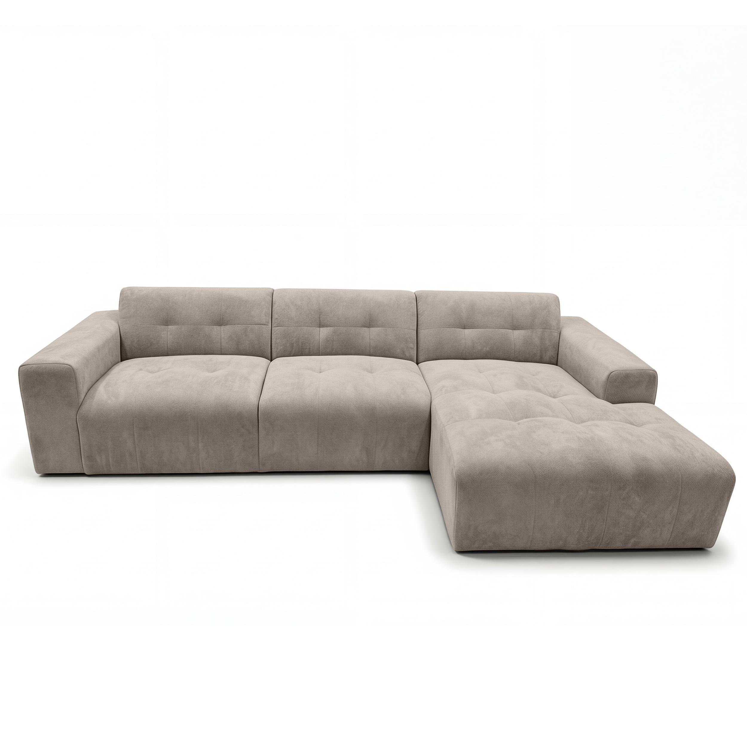 ECKSOFA L Form Corlu Beige 310/165/78 cm – stilvolle kleine Eckcouch Rechts - Beige/Schwarz, Kunststoff/Textil (165/310cm) - AX Living