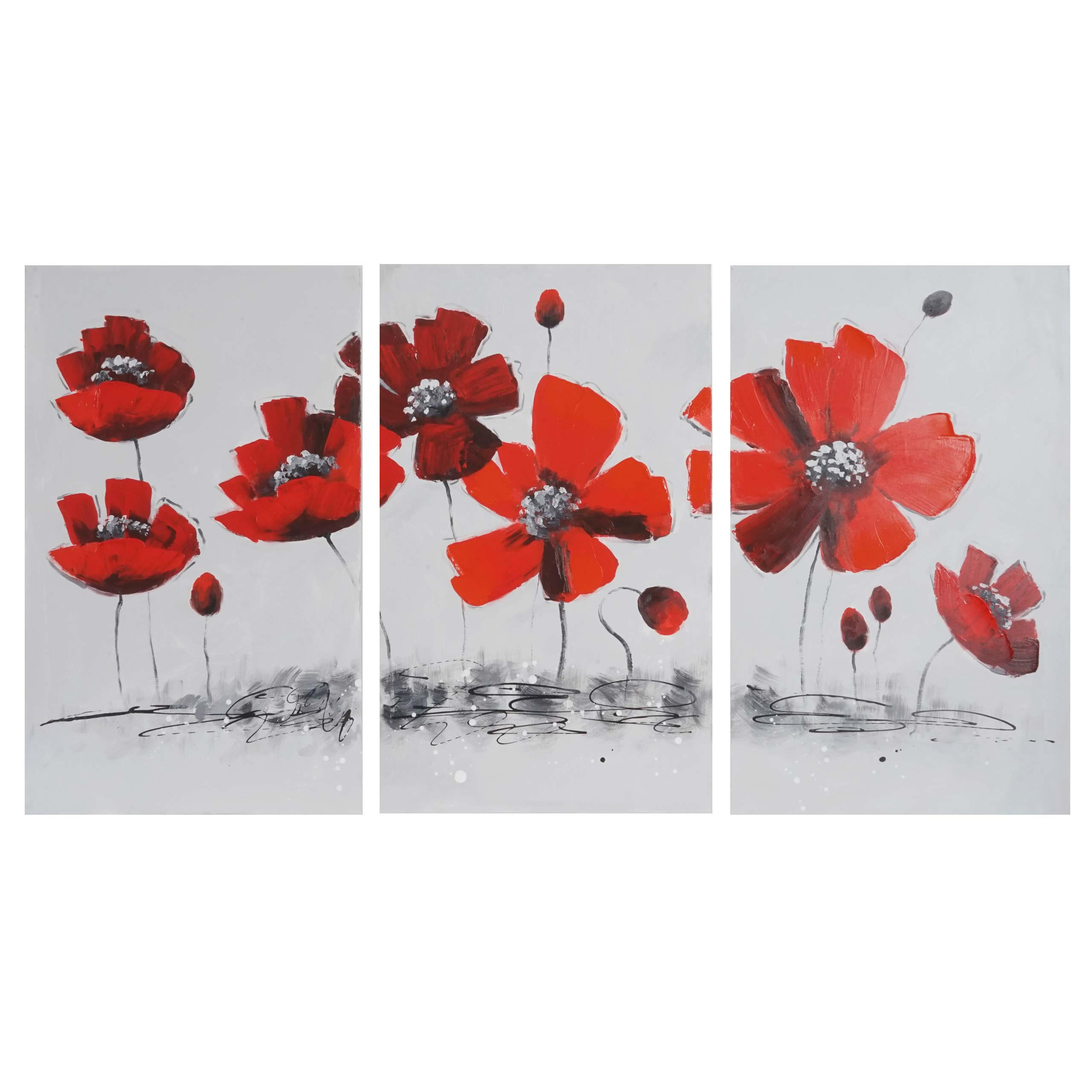 ÖLGEMÄLDE MOHNBLUME HANDGEMALT Mehrfarbig - Multicolor, Textil (165/90cm) - MCW