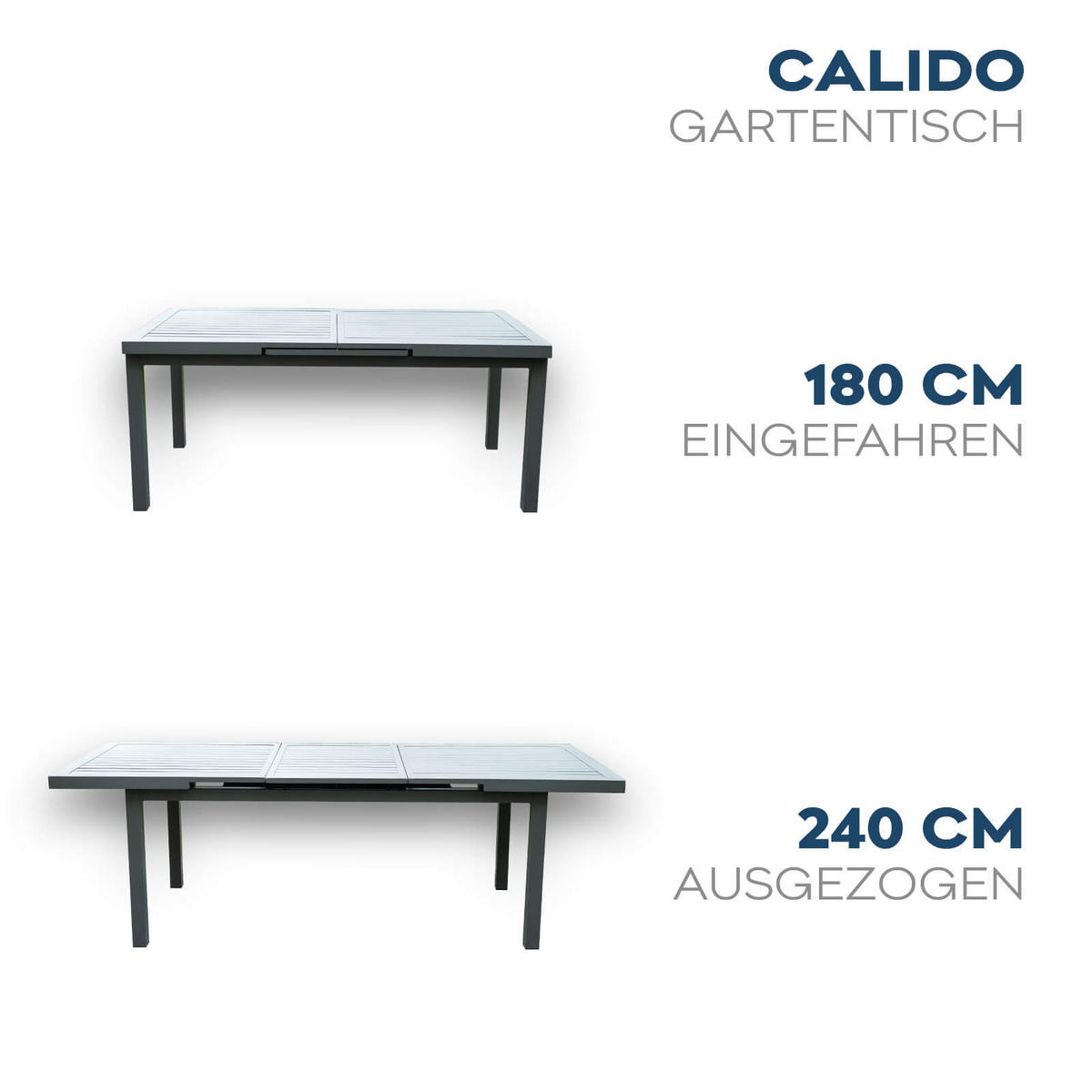 GARTENTISCH CALIDO - Anthrazit, Metall (97.5/180/76.5cm) - Home Deluxe