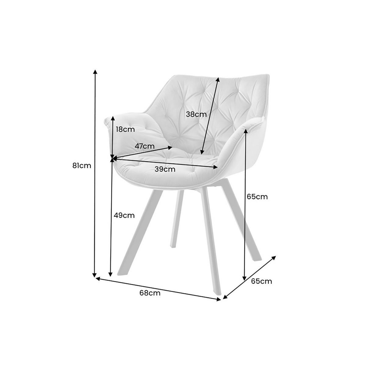 STUHL THE DUTCH COMFORT Samt Champagner 80 cm - Champagner/Beige, Textil/Metall (68/81/65cm) - riess-ambiente
