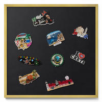 MAGNETTAFEL 50x50 cm Goldener Rahmen Farbe Schwarz - Mooreichefarben, Metall (50/50/0.4cm) - TULUP
