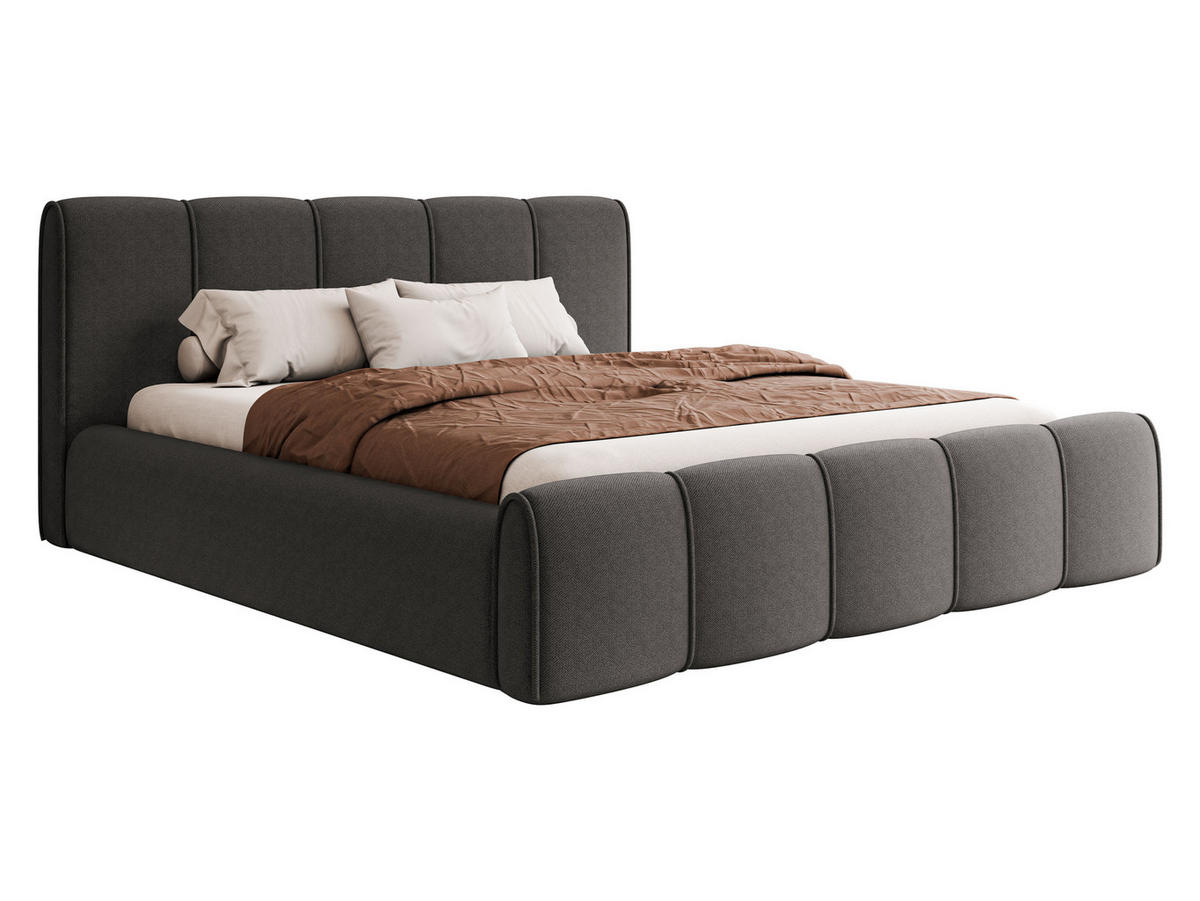 POLSTERBETT Lewis - Dunkelgrau, Holz/Holzwerkstoff (180/200cm) - MIRJAN24