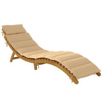 SONNENLIEGE aus Akazienholz Polyester Beige - Beige/Akaziefarben, Holz/Textil (54/63/183cm) - Outsunny