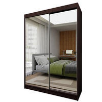 SCHWEBETÜRENSCHRANK BELLINA 150/216/61 cm 2-türig mit Spiegel Wengefarben - Wengefarben, Holzwerkstoff (150/216/61cm) - MASSENO