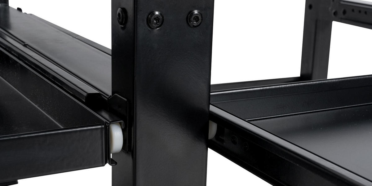 WASCHMASCHINENUNTERGESTELL doppelt DAVID für je 200kg Schwarz - Schwarz, Metall (124/38/61cm) - DELUKE