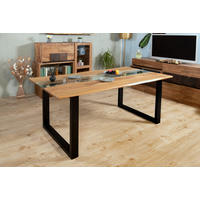 ESSTISCH KLAUS - Beige/Schwarz, Holz/Metall (90/175/77cm) - SAM