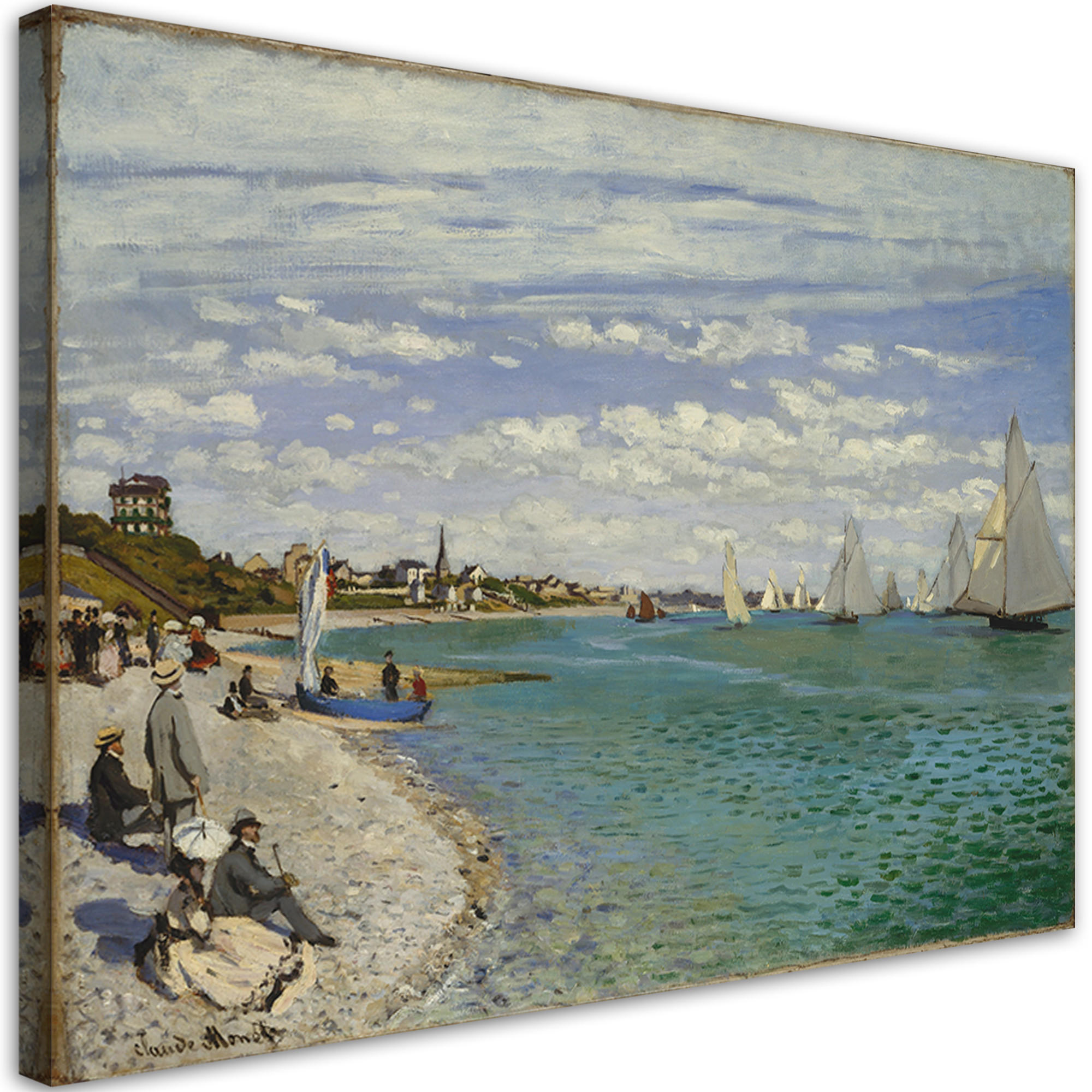 WANDBILD regatta in sainte adresse claude monet - Multicolor, Textil (60/40cm) - Feeby