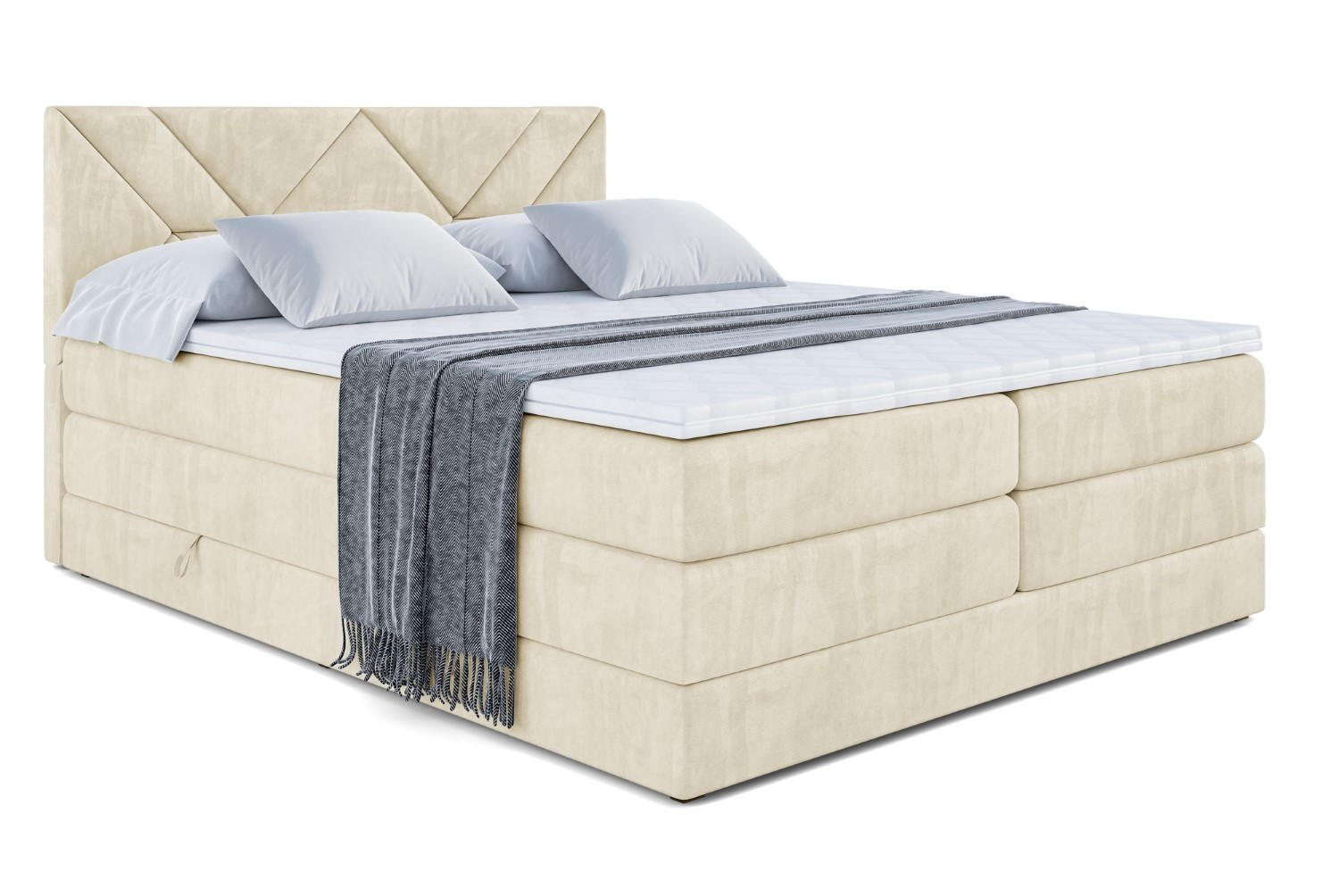 BOXSPRINGBETT BARWA KING - 140x200 - H3/H4 - Beige - Beige, Holzwerkstoff (140/200cm) - ALTDECOR