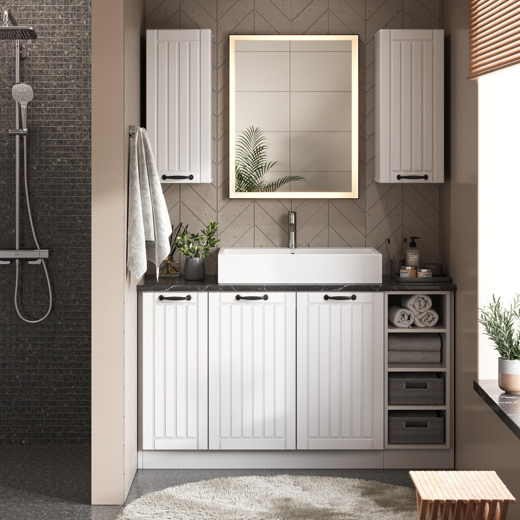 Thumbnail - Vicco Badschrank, Anthrazit, Holzwerkstoff, 3 Fächer, 3 Schubladen, Rechteckig, 50x82x51.6 cm, Badezimmer, Badezimmersch...