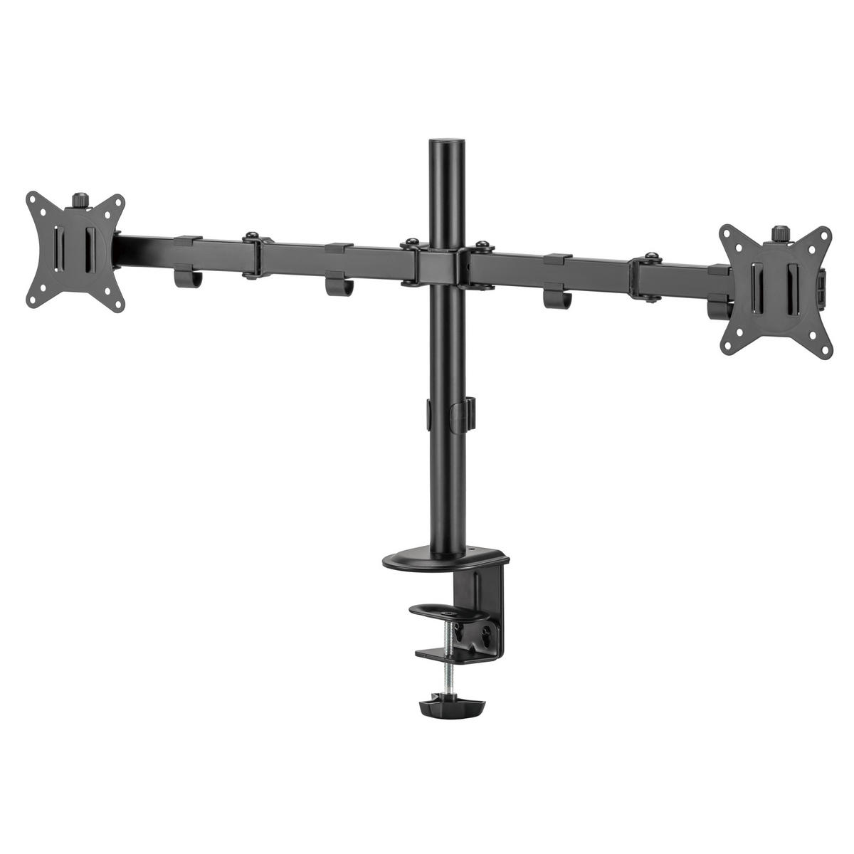 DUAL-MONITORHALTERUNG Seljord - Schwarz, Kunststoff/Metall (11/87/56cm) - pro.tec