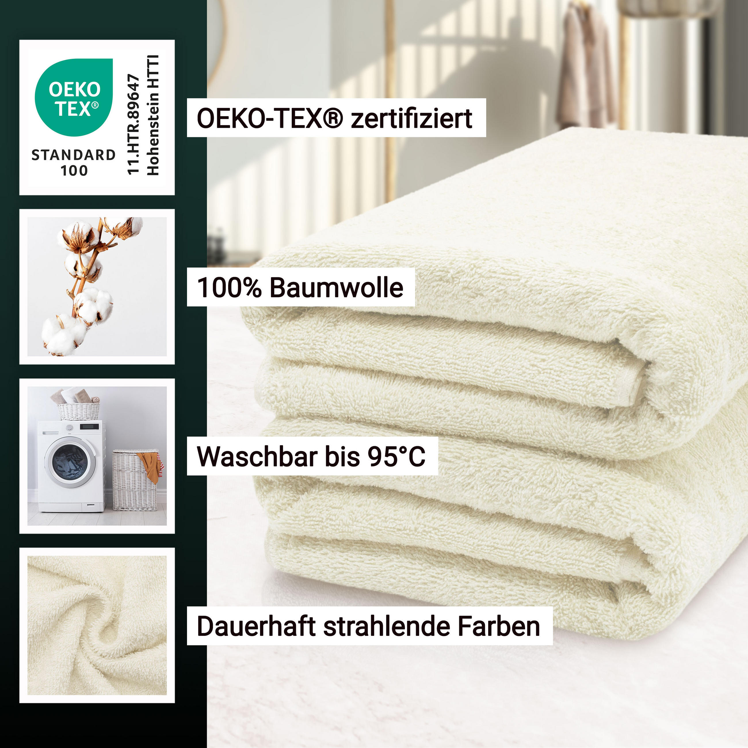 SAUNATUCH, 2er-Set, 70x200 cm, 100% Baumwolle, Braun - Beige, Textil (70/200cm) - Zollner