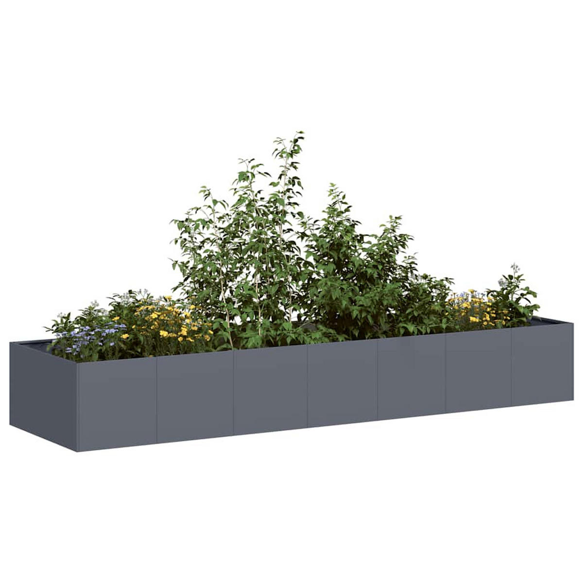 PFLANZGEFÄSS Anthrazit 280/80/40 Cm Stahl - Anthrazit, Metall (280/40/80cm) - vidaXL