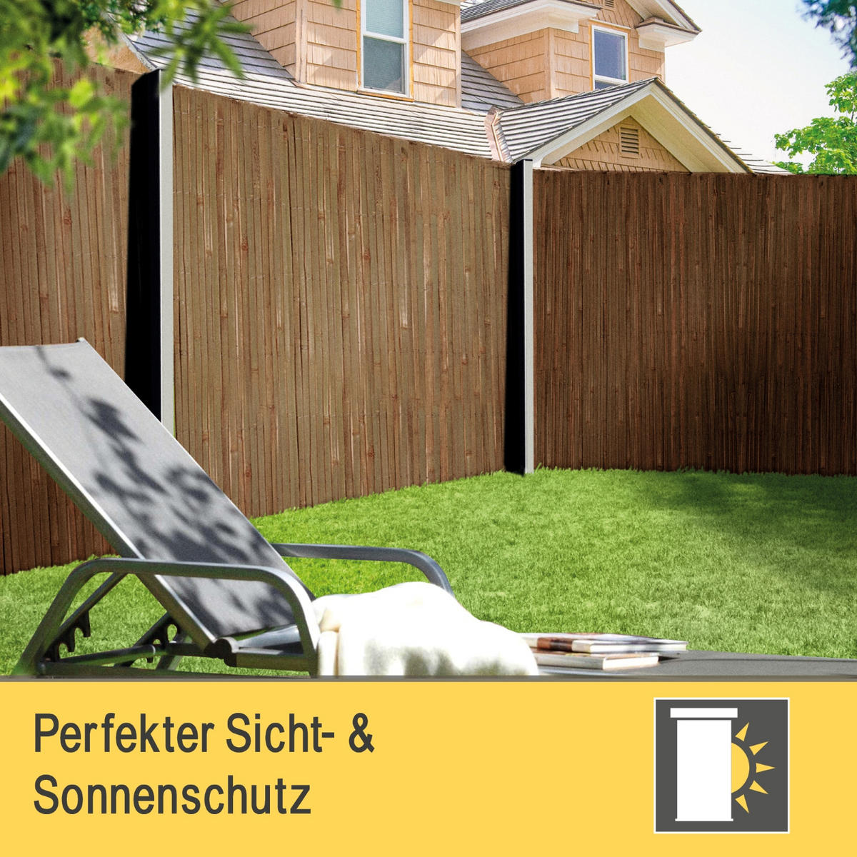 SICHTSCHUTZZAUN SolVision B55 200/600 cm Bambus Braun - Braun, Naturmaterialien (600/200cm) - Sol Royal