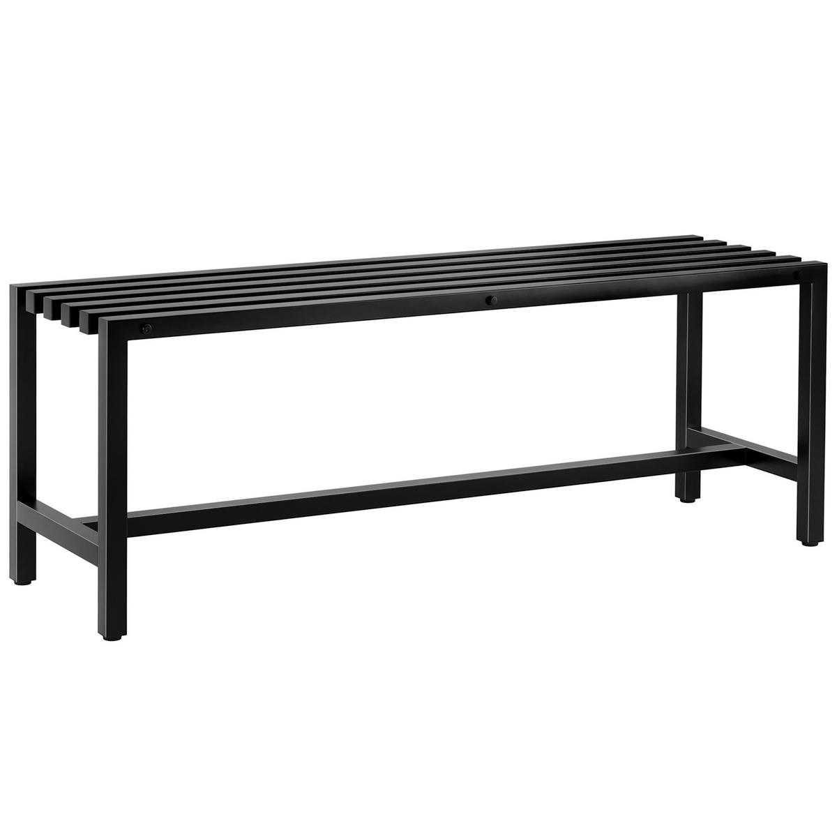 GARTENBANK DE-17797 2 Sitzer aus verzinktem Stahl mit Lattenrost Schwarz - Schwarz, Metall (117/44/36cm) - ComfortXL