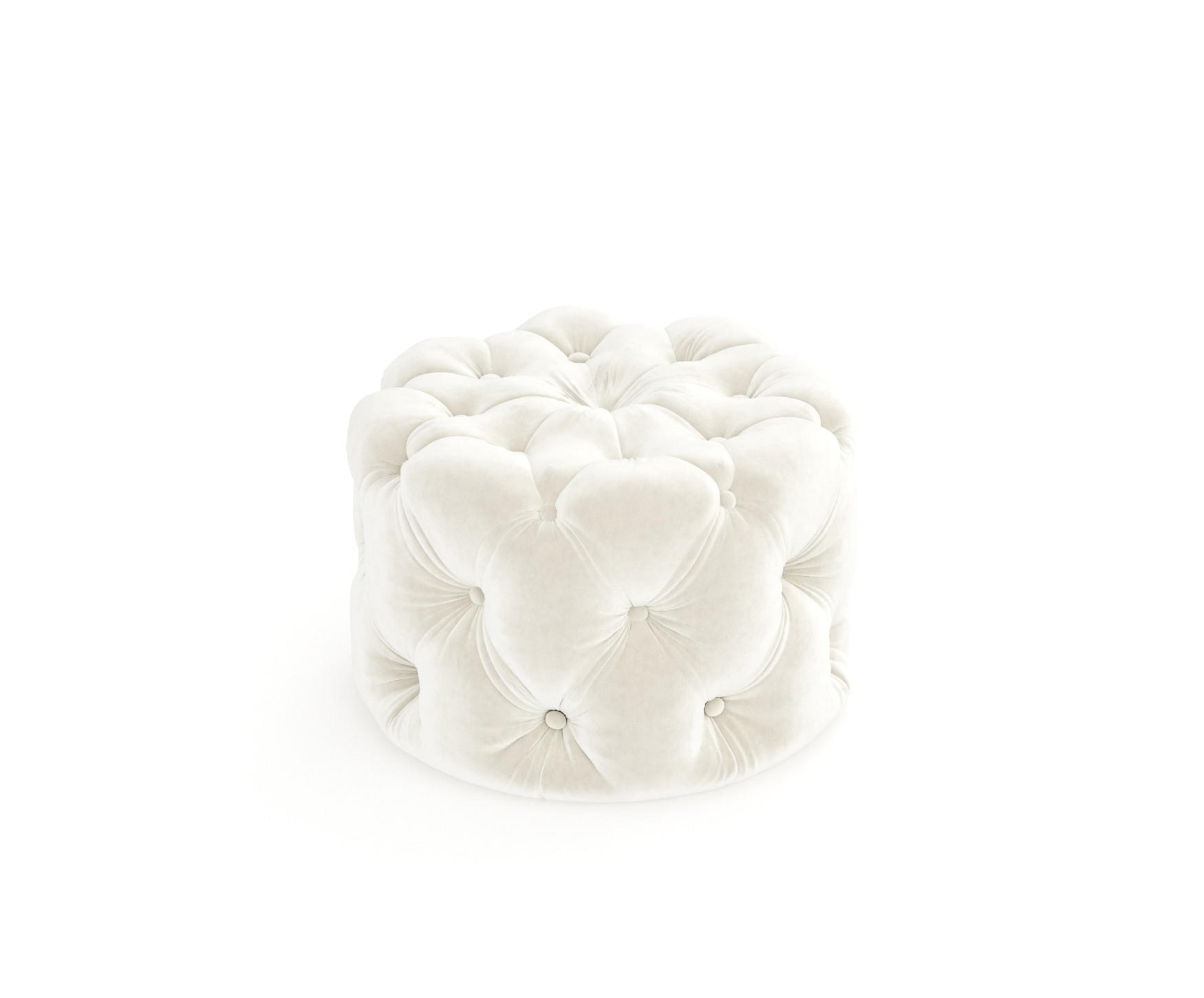 POUF Cosimo Creme Samtstoff - Creme/Schwarz, Holz/Holzwerkstoff (60/40/60cm) - Maison de Reve