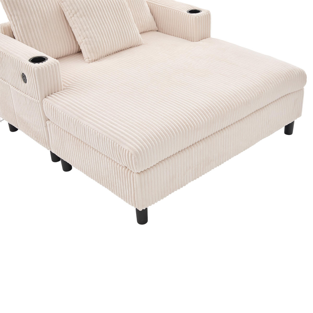 SOFABETT 142/128/85 cm Beige - Beige, Textil (128/85/142cm)