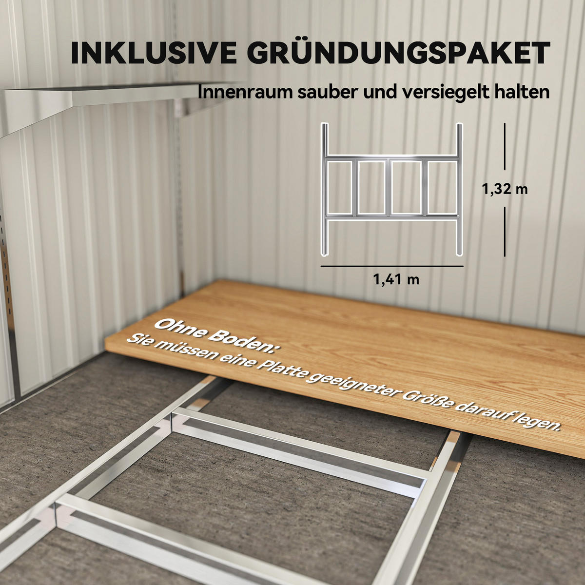 GARTENHAUS Hellgrau 154.0/206.5/181.0cm - Hellgrau, Metall (206.5/181/154cm)