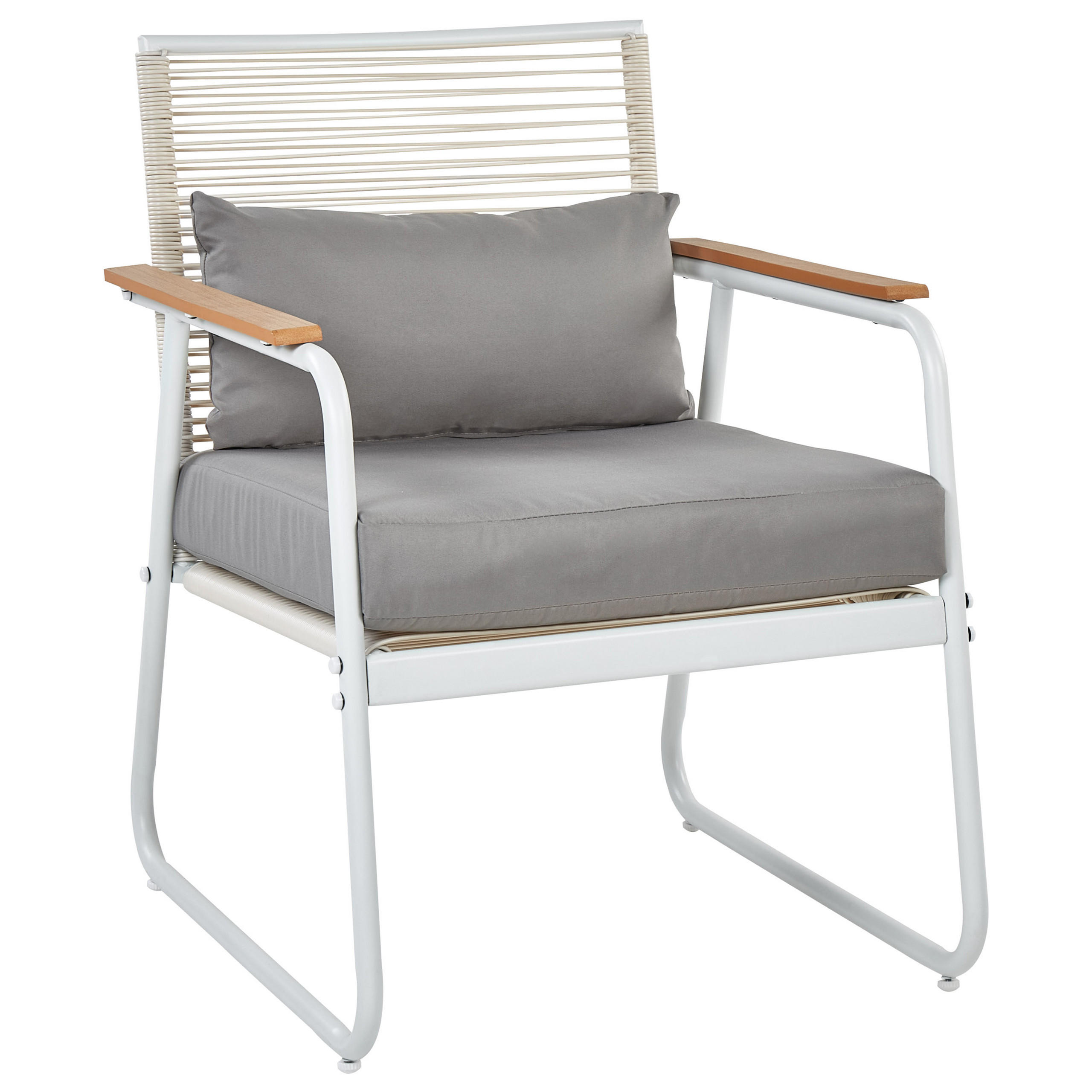 LOUNGE SET 4-Sitzer Metal weiß Pomonte - Weiß/Grau, Metall - Beliani