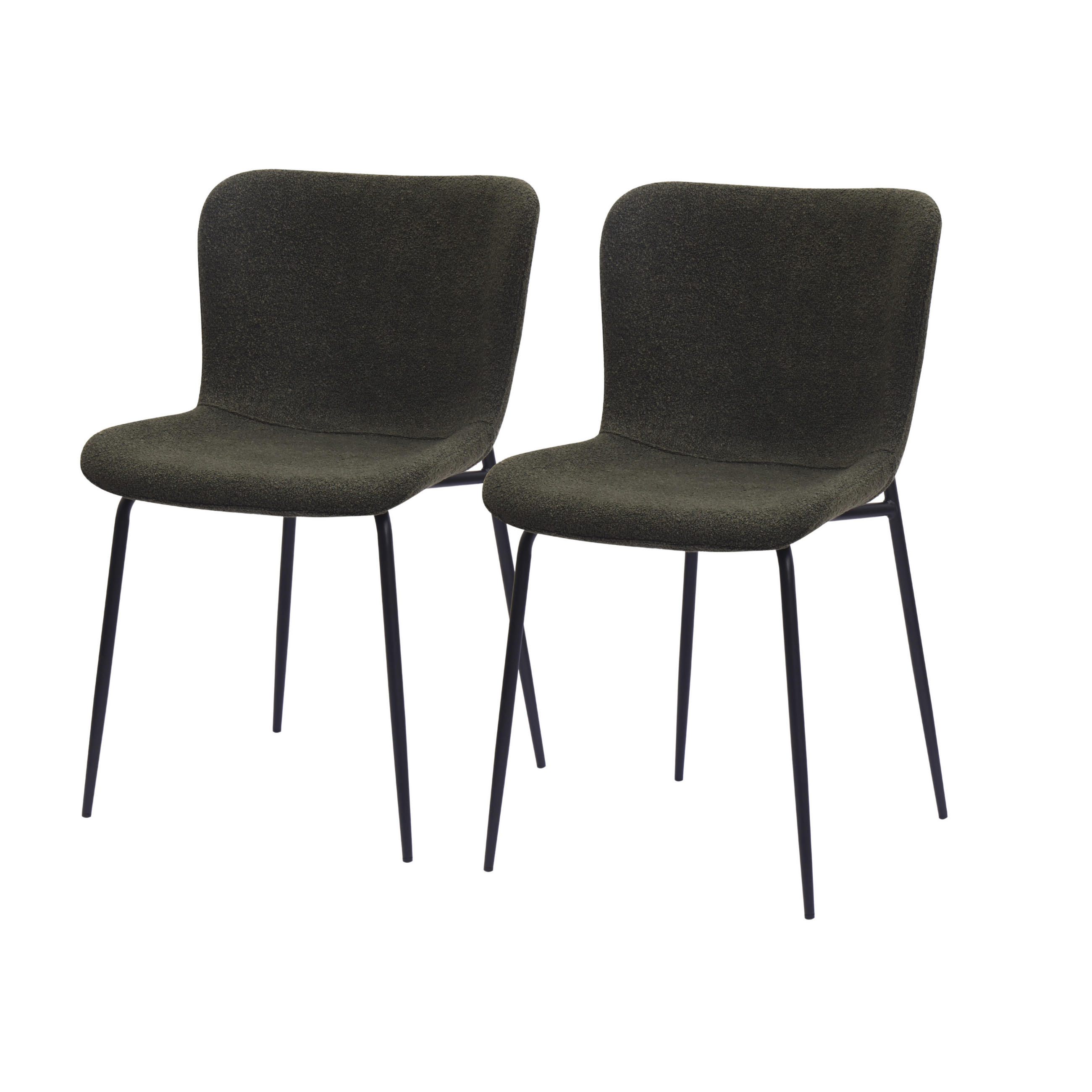 STUHL-SET DE-36870 2 Stück mit Stoffbezug und Metallbeinen Smaragdgrün - Dunkelgrün, Metall (48/80/55cm) - ComfortXL