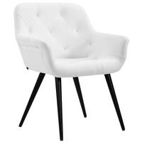 ARMLEHNENSTUHL Lederlook weiß - Schwarz/Weiß, Textil/Metall (67/83/60cm) - CLP