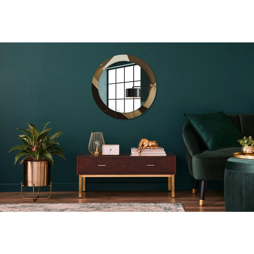 Thumbnail - Tulup Spiegel, Beige, Glas, Rund, 70x70x0.4 cm, Spiegel, Wandspiegel