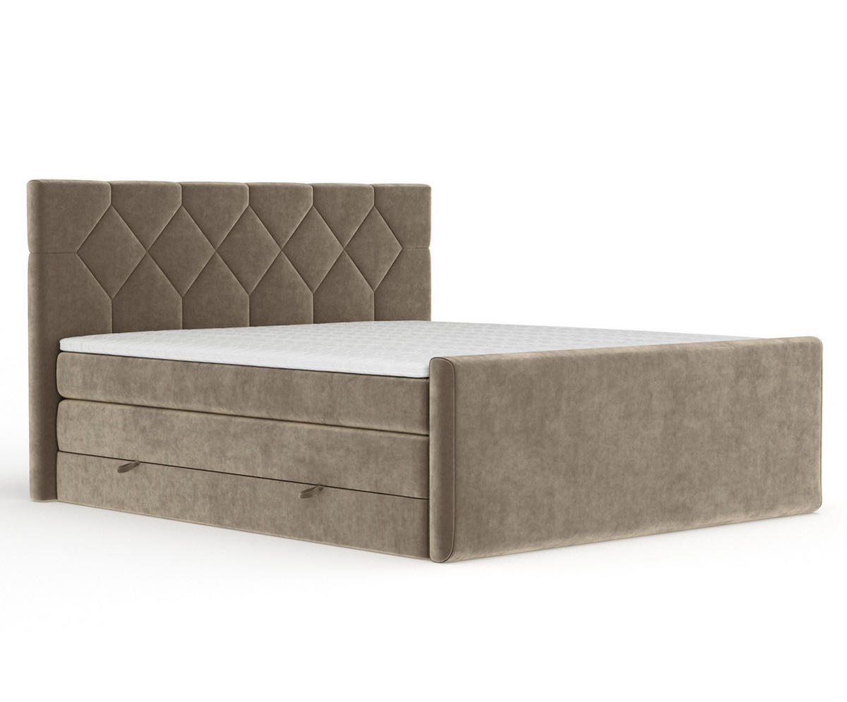 BOXSPRINGBETT Toma Braun 180/200 cm - Schwarz/Braun, Holz/Holzwerkstoff (180/200cm) - Maison de Reve