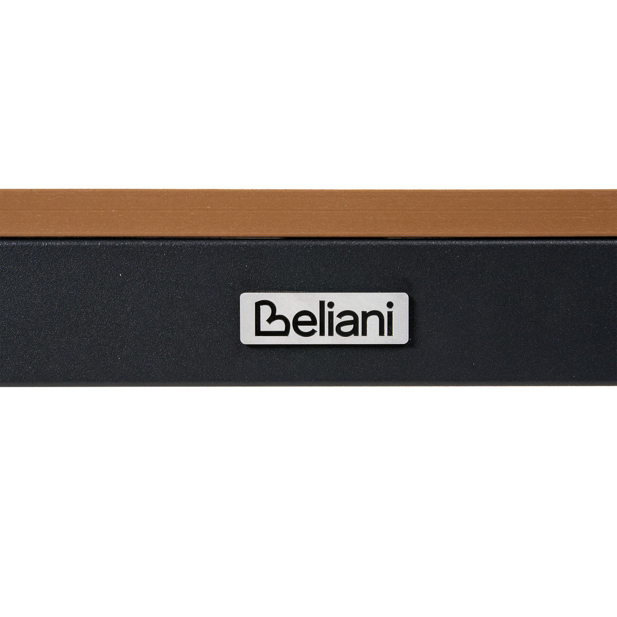 GARTENTISCH 160/90 cm Metall Schwarz Tiano - Braun, Kunststoff (160/90/73cm) - Beliani