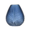 GLASVASE Chelsea mit Blattdesign - Blau, Glas (15cm) - Ladelle